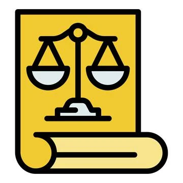 Prosecutor document icon color outline vector Stock Illustration