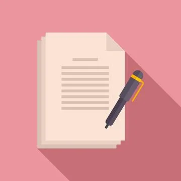 Prosecutor documents icon, flat style Stock Illustration