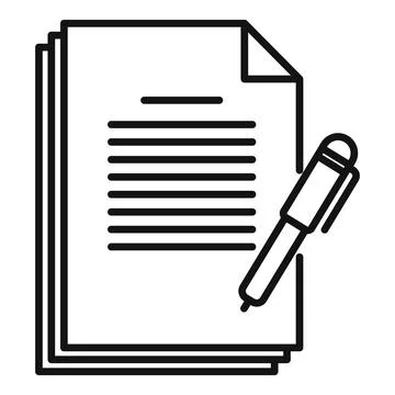 Prosecutor documents icon, outline style Stock Illustration