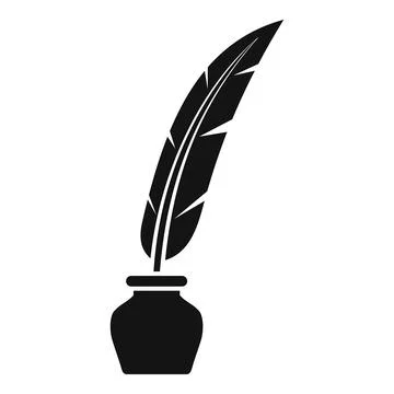 Prosecutor feather icon, simple style Stock Illustration