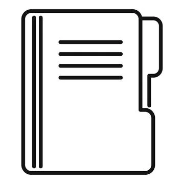 Prosecutor folder icon, outline style Stock Illustration