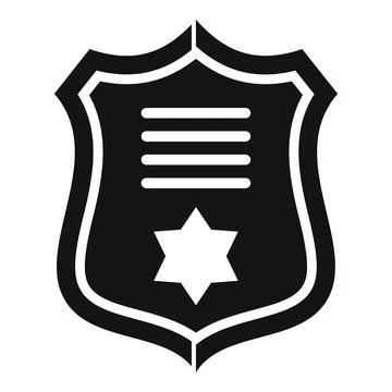 Prosecutor gold emblem icon, simple style Stock Illustration