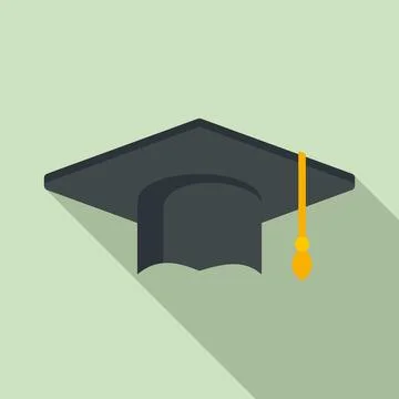 Prosecutor graduation hat icon, flat style Stock Illustration