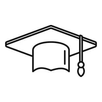 Prosecutor graduation hat icon, outline style Stock Illustration