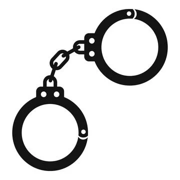 Prosecutor handcuffs icon, simple style Stock Illustration