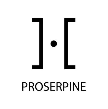 Proserpine icon. Planet symbol. Vector black sign on white. Astrological cale Stock Illustration