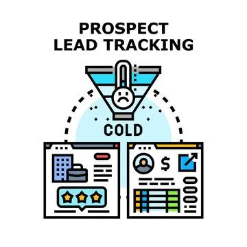 Prospect lead tracking managing cold customer database Ilustración de archivo