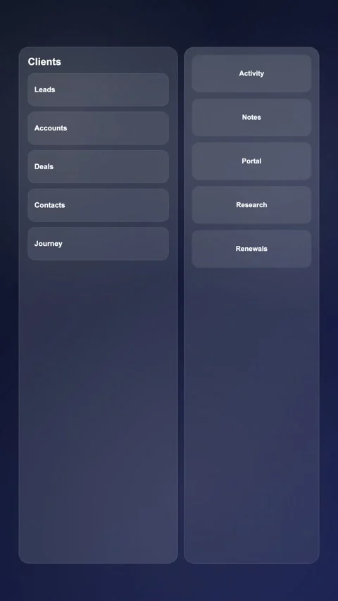 Prospect Management Studio Premium Gradient SaaS Interface Vertical Animation Stock Footage 345154485