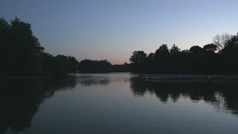 Prospect Park Lake at Sunset 스톡 동영상 234207129