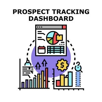 Prospect tracking dashboard analyzing sales data Stock Illustration