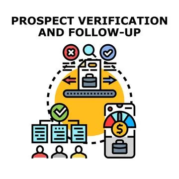Prospect verification and follow up process concept イラスト素材