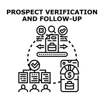 Prospect verification and follow up process concept Stock Illustration