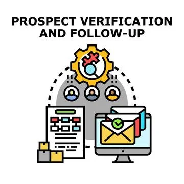 Prospect verification and follow up strategy developing process Stock Illustration