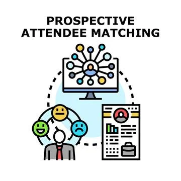 Prospective attendee matching for business networking event Stock Illustration
