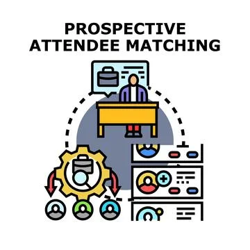 Prospective attendee matching for successful event networking Stock Illustration