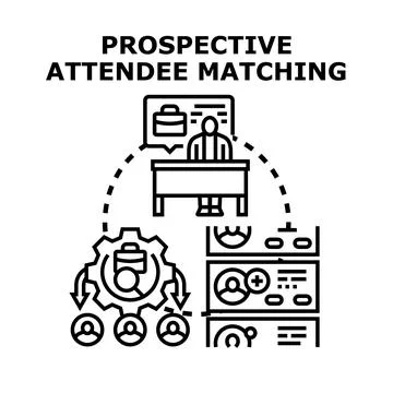 Prospective attendee matching for successful event networking Stock Illustration