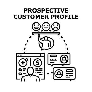 Prospective customer profile creating and analyzing data Stock Illustration