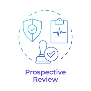 Prospective review blue gradient concept icon Stock Illustration