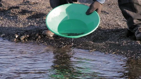 Prospector Panning Gold Video stock 40711481