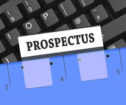 Prospectus File Shows Folder Of Brochures 3d Rendering Stock Illustration