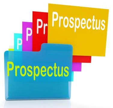 Prospectus files shows folder inform and business Stock Illustration