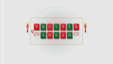 Prosper Ahead text design with decorative elements for celebrations Stock Footage 344420855
