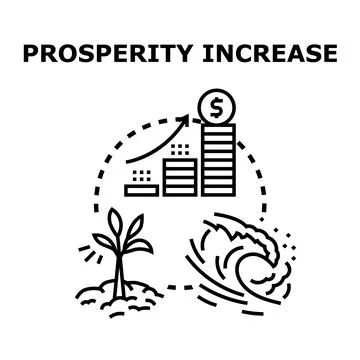 Prosperity increase concept with growing money stack Stock Illustration