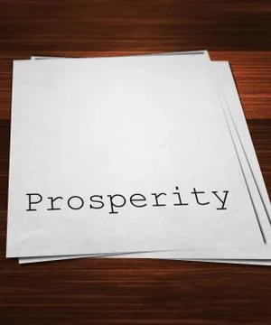 Prosperity paper on the table Stock Illustration