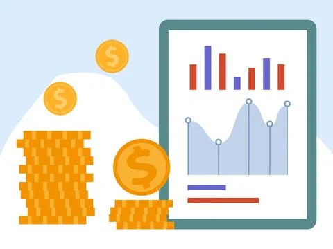 Prosperity Pixel Concept Illustration Style Stock Illustration
