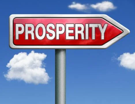Prosperity road sign arrow Stock Illustration