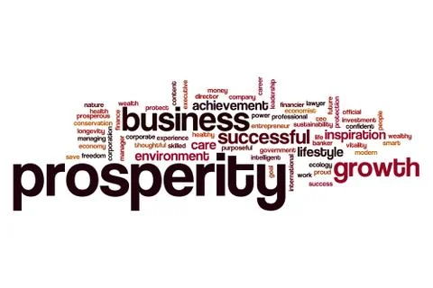 Prosperity word cloud concept Stock Illustration