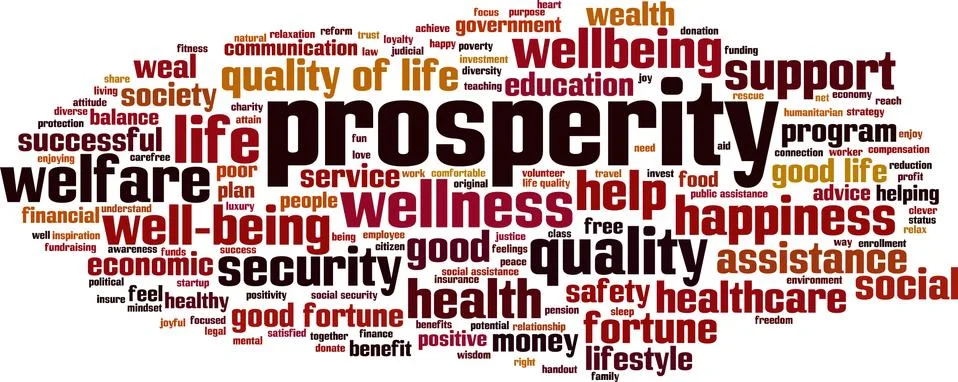 Prosperity word cloud Stock Illustration