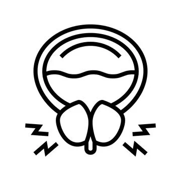 Prostate blocking urine canal line icon vector illustration Illustrazione stock