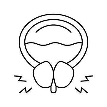 Prostate blocking urine canal line icon vector illustration 스톡 일러스트