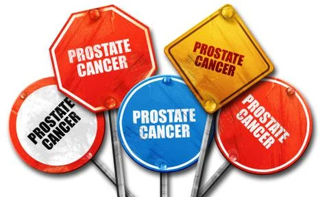 Prostate cancer, 3D rendering, rough street sign collection Stock Illustration