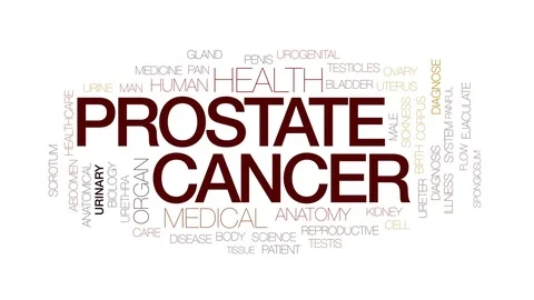 Prostate cancer animated word cloud, text design animation. Kinetic typography. Stock Footage