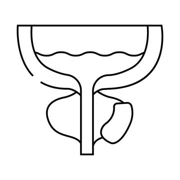 Prostate cancer line icon vector illustration Stock Illustration