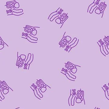 Prostate cancer line seamless pattern Stock Illustration