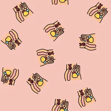 Prostate cancer vector seamless pattern Stock Illustration