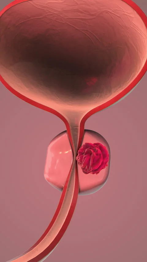 Prostate Gland Cancer Development Shown in Medical Animation Stock Footage 321789679