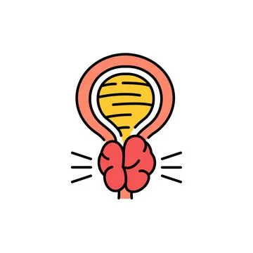 Prostate prostatitis color line icon. Pictogram for web page 스톡 일러스트