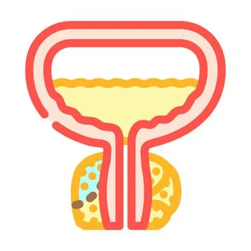 Prostatectomy urology color icon vector illustration Stock Illustration