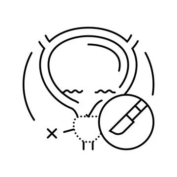 Prostatectomy urology line icon vector illustration Stockillustratie