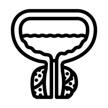 Prostatectomy urology line icon vector illustration 库存插图