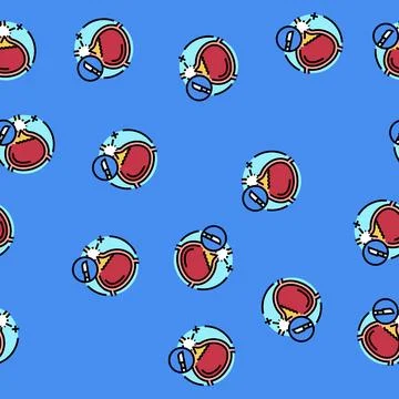 Prostatectomy urology vector seamless pattern Stock Illustration