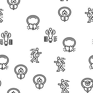 Prostatitis Disease Vector Seamless Pattern Stock Illustration