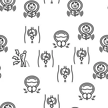 Prostatitis Disease Vector Seamless Pattern Stock Illustration