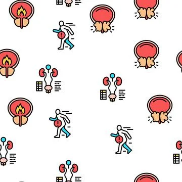 Prostatitis Disease Vector Seamless Pattern Stock Illustration