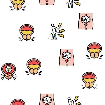 Prostatitis Disease Vector Seamless Pattern Stock Illustration