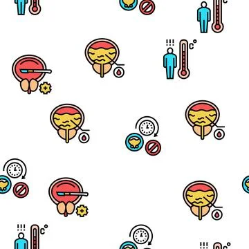 Prostatitis Disease Vector Seamless Pattern Stock Illustration